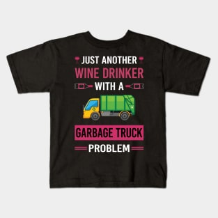 Wine Drinker Garbage Truck Trucks Kids T-Shirt